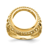 14 mm 14k Yellow Gold coin bezel ring for Canadian $1 Maple Leaf — additional image