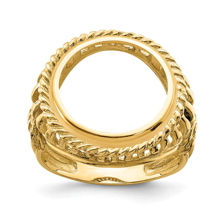 14 mm 14k Yellow Gold coin bezel ring for Canadian $1 Maple Leaf — additional image