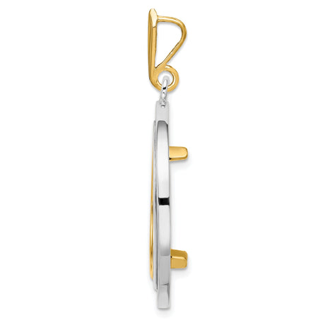 20 mm 14k Multi-Tone Gold coin bezel pendant for Canadian $10 Maple Leaf — alternate view