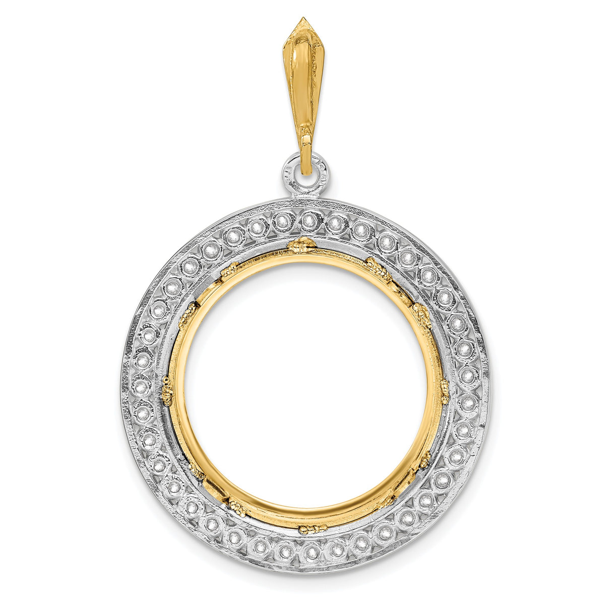 20 mm 14k Multi-Tone Gold coin bezel pendant for Canadian $10 Maple Leaf — additional image