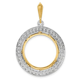 20 mm 14k Multi-Tone Gold coin bezel pendant for Canadian $10 Maple Leaf — additional image