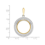 20 mm 14k Multi-Tone Gold coin bezel pendant for Canadian $10 Maple Leaf — size reference (ruler)