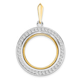 20 mm 14k Multi-Tone Gold coin bezel pendant for Canadian $10 Maple Leaf