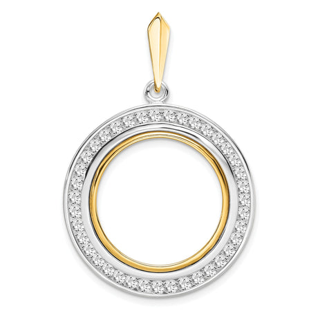 20 mm 14k Multi-Tone Gold coin bezel pendant for Canadian $10 Maple Leaf