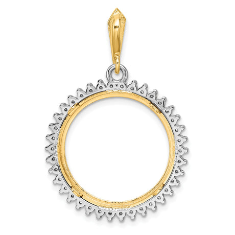 20 mm 14k Multi-Tone Gold coin bezel pendant for Canadian $10 Maple Leaf — additional image