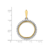 20 mm 14k Multi-Tone Gold coin bezel pendant for Canadian $10 Maple Leaf — size reference (ruler)