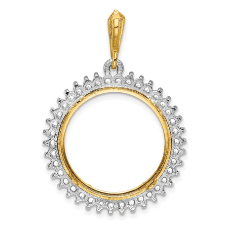 20 mm 14k Multi-Tone Gold coin bezel pendant for Canadian $10 Maple Leaf — additional image