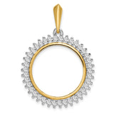 20 mm 14k Multi-Tone Gold coin bezel pendant for Canadian $10 Maple Leaf