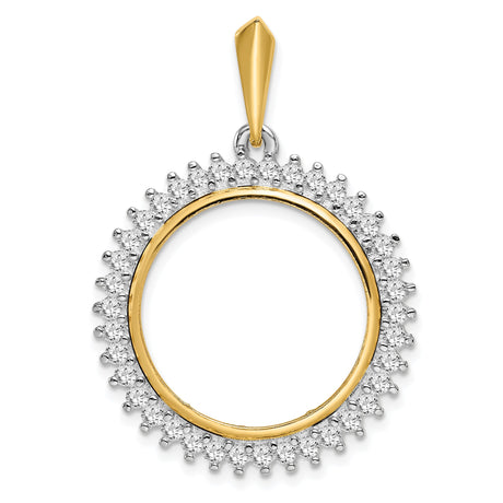 20 mm 14k Multi-Tone Gold coin bezel pendant for Canadian $10 Maple Leaf