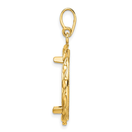 20 mm 14k Yellow Gold coin bezel pendant for Canadian $10 Maple Leaf — alternate view