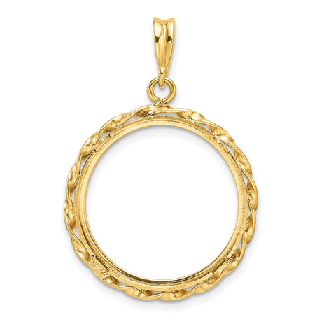 20 mm 14k Yellow Gold coin bezel pendant for Canadian $10 Maple Leaf — additional image