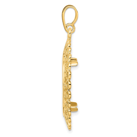 20 mm 14k Yellow Gold coin bezel pendant for Canadian $10 Maple Leaf — alternate view