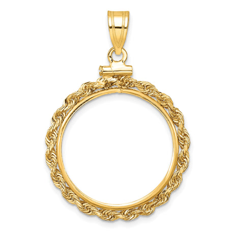 20 mm 10k Yellow Gold coin bezel pendant for Canadian $10 Maple Leaf