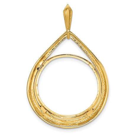 20 mm 14k Yellow Gold coin bezel pendant for Canadian $10 Maple Leaf — additional image