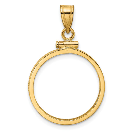 20 mm 10k Yellow Gold coin bezel pendant for Canadian $10 Maple Leaf