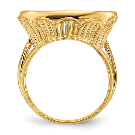 20 mm 14k Yellow Gold coin bezel ring for Canadian $10 Maple Leaf — alternate view