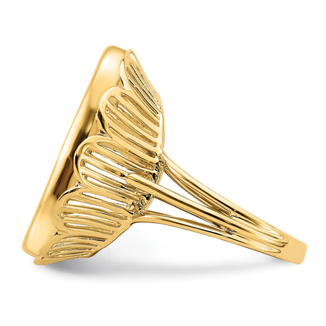 20 mm 14k Yellow Gold coin bezel ring for Canadian $10 Maple Leaf — additional image