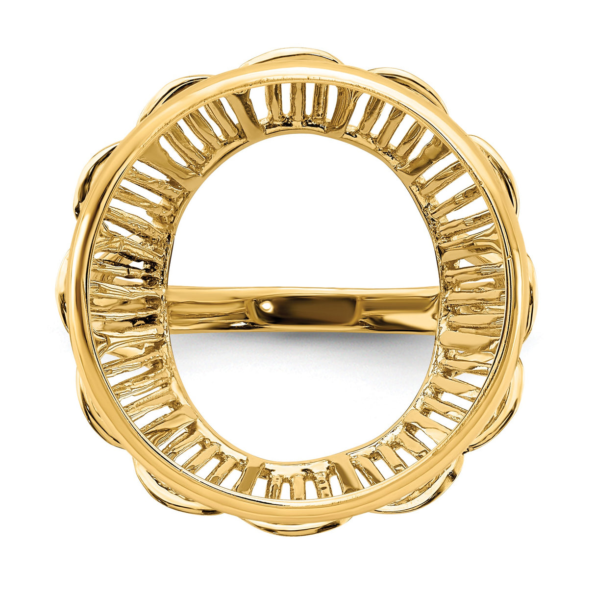 20 mm 14k Yellow Gold coin bezel ring for Canadian $10 Maple Leaf — additional image
