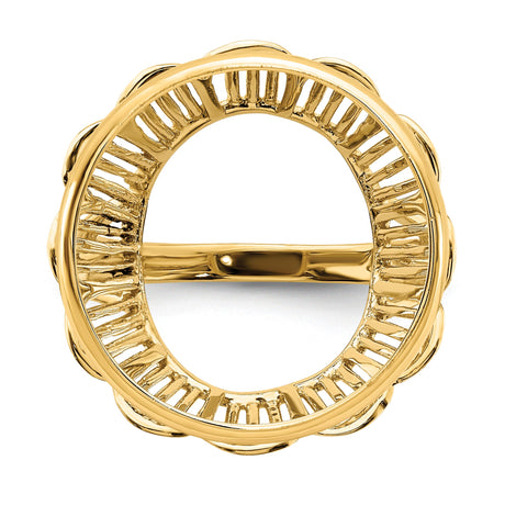 20 mm 14k Yellow Gold coin bezel ring for Canadian $10 Maple Leaf — additional image