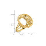 20 mm 14k Yellow Gold coin bezel ring for Canadian $10 Maple Leaf — size reference (ruler)