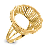 20 mm 14k Yellow Gold coin bezel ring for Canadian $10 Maple Leaf