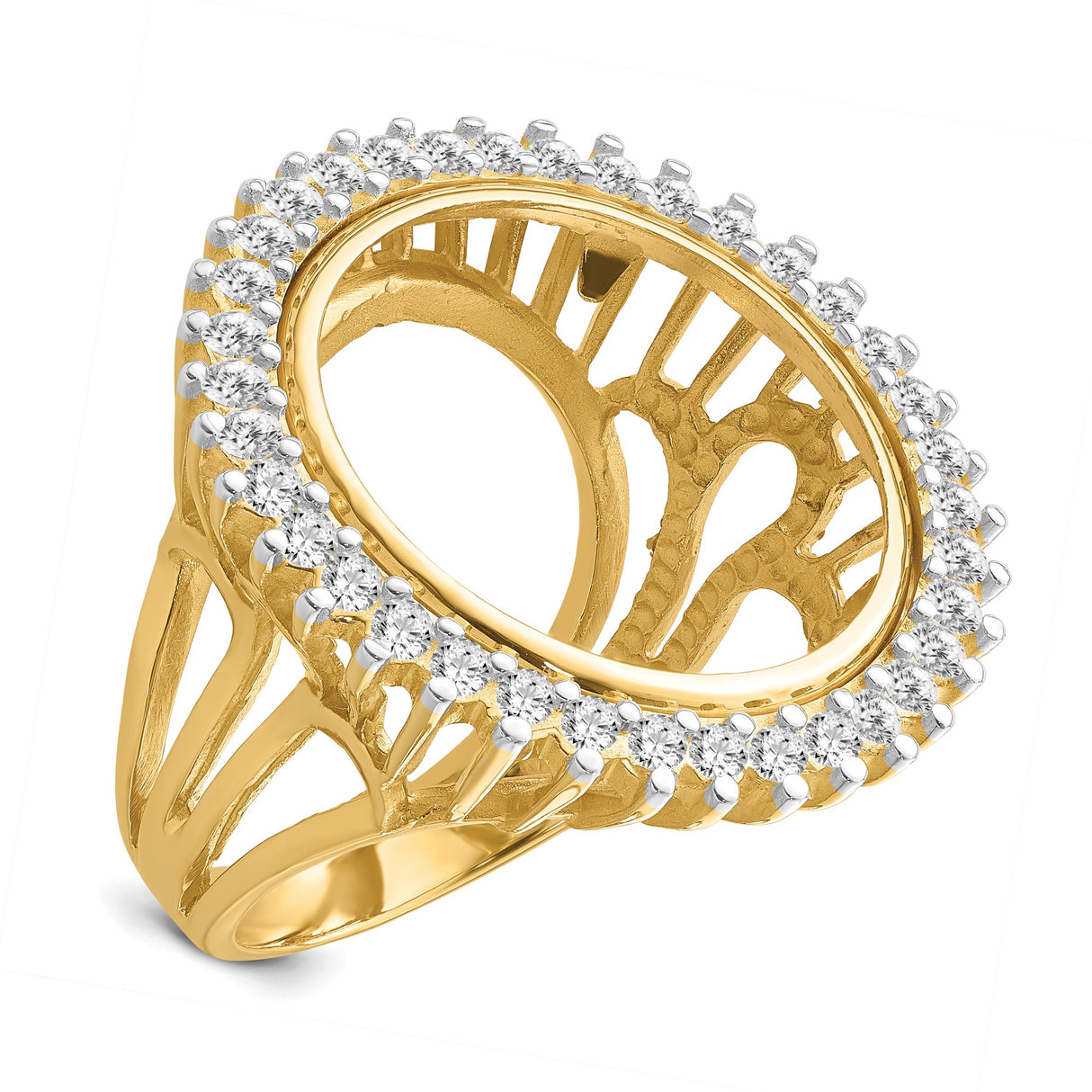 19 mm 14k Yellow Gold coin bezel ring for Canadian 1¢ Cent