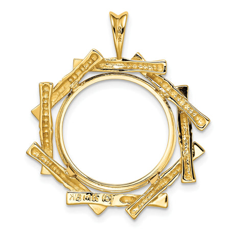 18 mm 14k Yellow Gold coin bezel pendant for Canadian 10¢ Dime — additional image