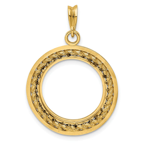 18 mm 14k Yellow Gold coin bezel pendant for Canadian 10¢ Dime — additional image