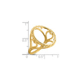 18 mm 14k Yellow Gold coin bezel ring for Canadian 10¢ Dime — size reference (ruler)