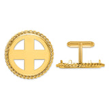 27 mm 14k Yellow Gold coin bezel cuff links for Canadian 50¢ Half Dollar