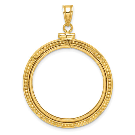 27 mm 10k Yellow Gold coin bezel pendant for Canadian 50¢ Half Dollar