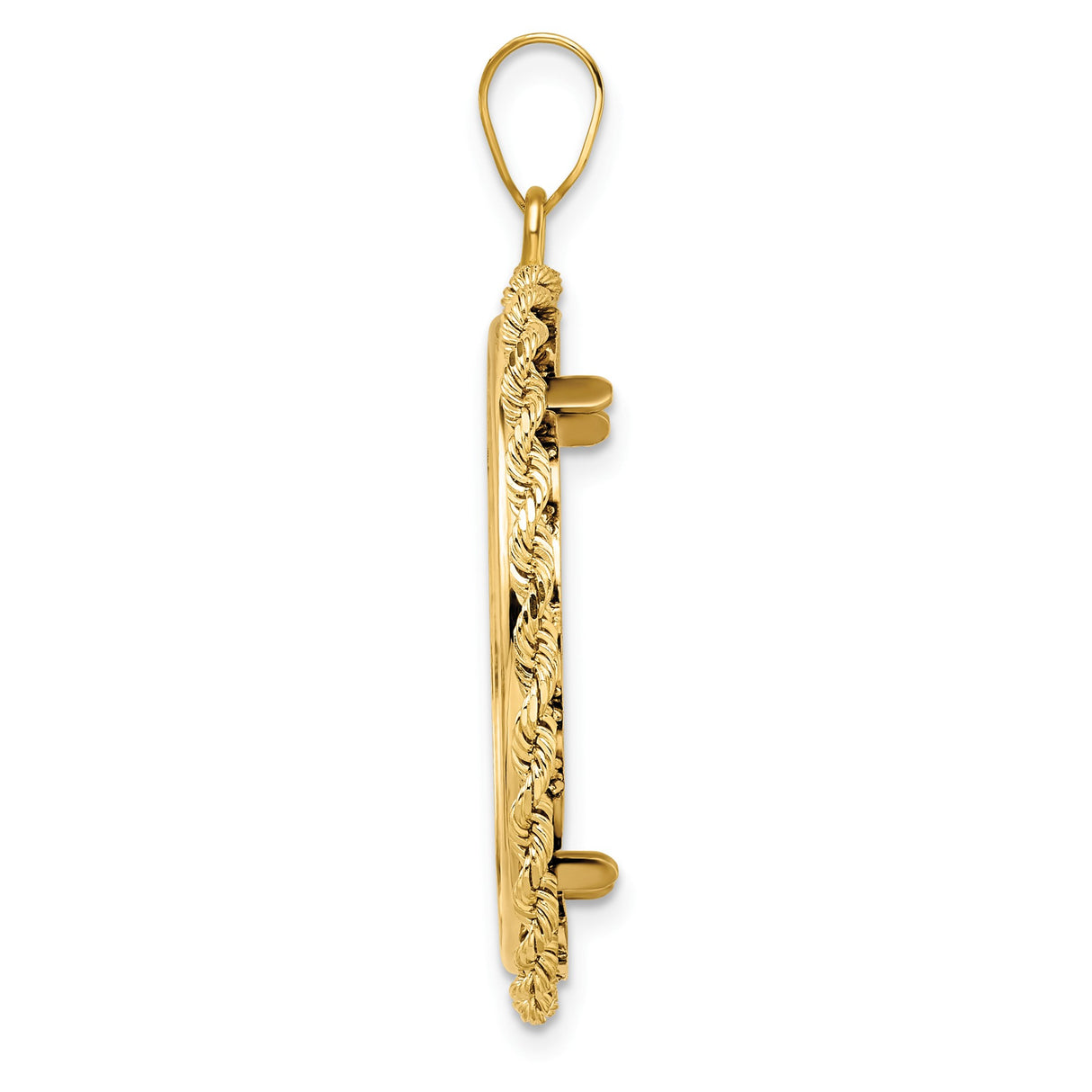 25 mm 14k Yellow Gold coin bezel pendant for Canadian 1¢ Cent - Large — alternate view