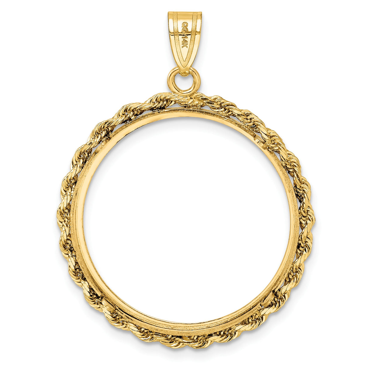 25 mm 14k Yellow Gold coin bezel pendant for Canadian 1¢ Cent - Large — additional image