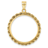 25 mm 14k Yellow Gold coin bezel pendant for Canadian 1¢ Cent - Large — additional image