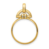 18 mm 14k Yellow Gold coin bezel pendant for Canadian 10¢ Dime - Silver