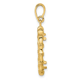 18 mm 14k Yellow Gold coin bezel pendant for Canadian 10¢ Dime - Silver — alternate view