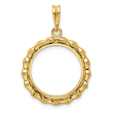 18 mm 14k Yellow Gold coin bezel pendant for Canadian 10¢ Dime - Silver — additional image