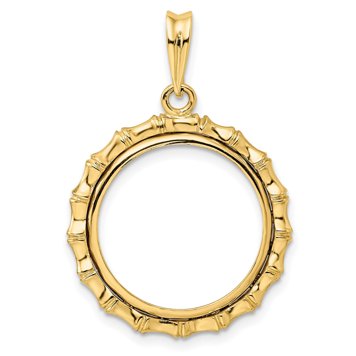 18 mm 14k Yellow Gold coin bezel pendant for Canadian 10¢ Dime - Silver