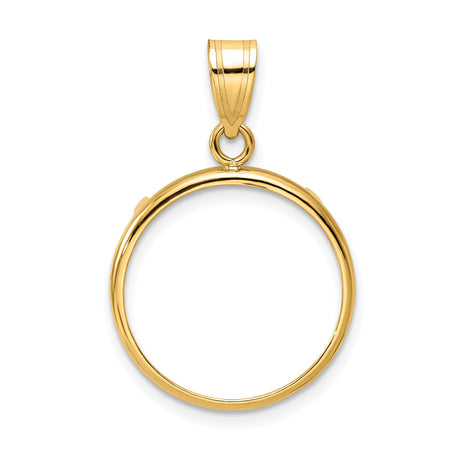 18 mm 14k Yellow Gold coin bezel pendant for Canadian 10¢ Dime - Silver