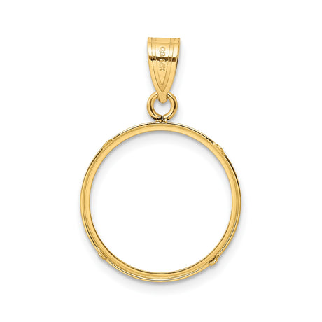 18 mm 14k Yellow Gold coin bezel pendant for Canadian 10¢ Dime - Silver — additional image