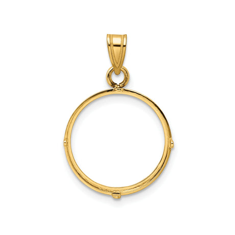 16 mm 14k Yellow Gold coin bezel pendant for Canadian 5¢ Nickel - Silver — additional image