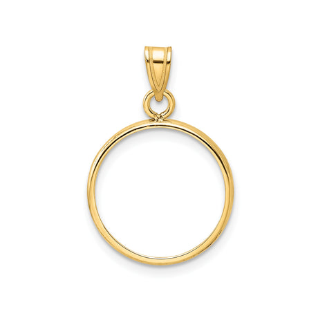 16 mm 14k Yellow Gold coin bezel pendant for Canadian 5¢ Nickel - Silver