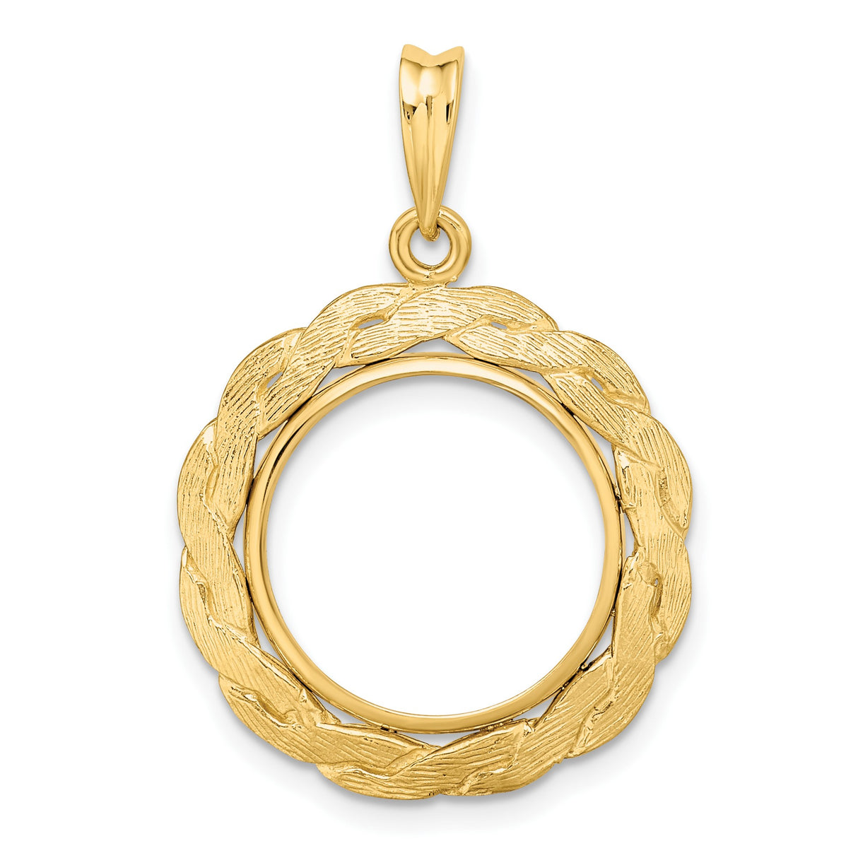 16 mm 14k Yellow Gold coin bezel pendant for Canadian 5¢ Nickel - Silver