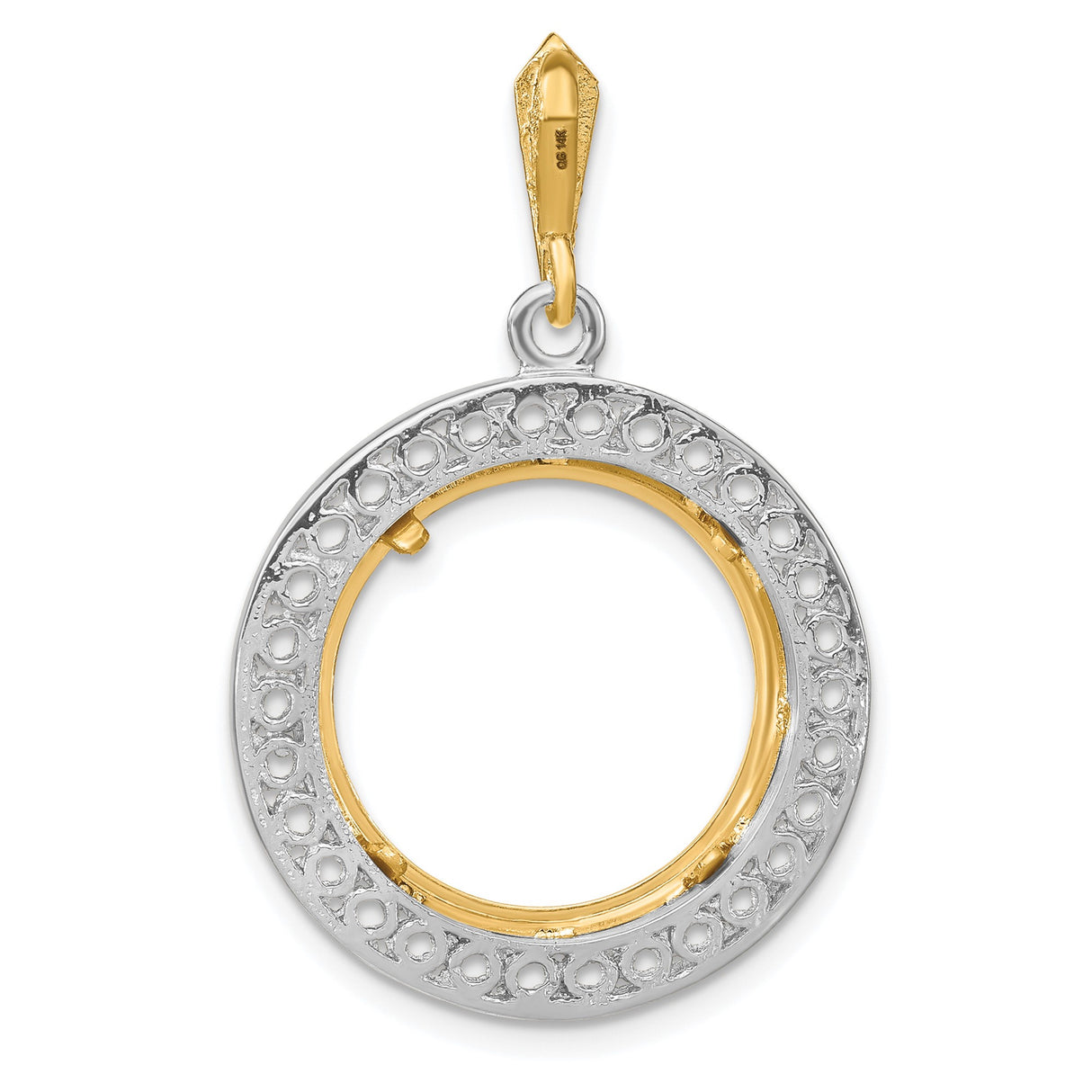 18 mm 14k Multi-Tone Gold coin bezel for Chinese ¥20 Panda — additional image