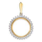 18 mm 14k Multi-Tone Gold coin bezel for Chinese ¥20 Panda