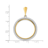 27 mm 14k Multi-Tone Gold coin bezel for Chinese ¥100 Panda — size reference (ruler)