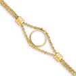 14 mm 14k Yellow Gold coin bezel bracelet for Chinese ¥10 Panda