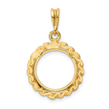 14 mm 14k Yellow Gold coin bezel for Chinese ¥10 Panda — additional image