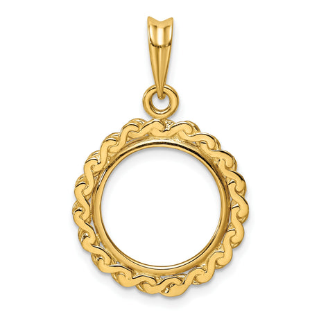 14 mm 14k Yellow Gold coin bezel for Chinese ¥10 Panda