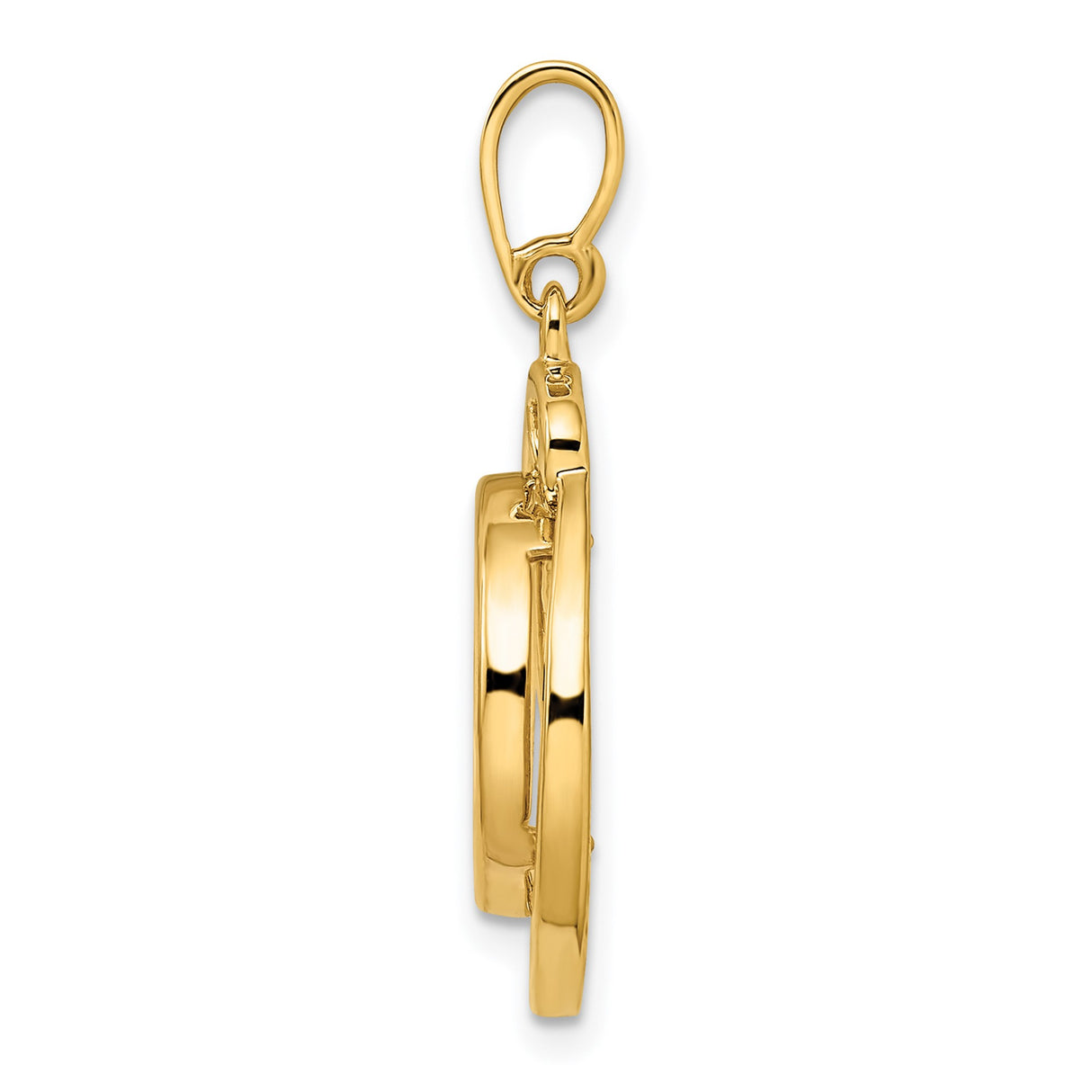 14 mm 14k Yellow Gold coin bezel for Chinese ¥10 Panda — alternate view